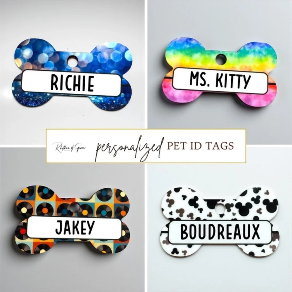 Paw-some Personalized Pet ID Tags: Make Them Unique! Double-sided I Handmade